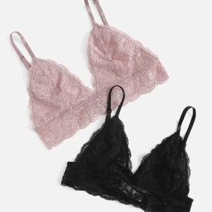 NWT Floral Lace Bralette Set